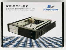 Kingwin KF-251-BK 2X 2.5in SATA tray less Hot Swap Mobile Rack for 3.5 Bay Black picture
