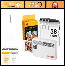 Portable 2x3 Photo Printer, 4PASS Technology, Mini Size, 38 Sheets, White picture