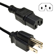 6 or 10ft Heavy-Duty AC Cord IEC-C15 to NEMA 5-15P Mains Cable Power IEC-320-C15 picture