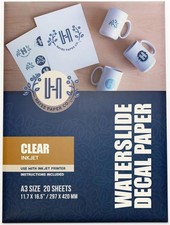 Hayes Waterslide Decal Paper for Inkjet Printers | 10 Clear A4 Sheets picture