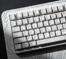dagaladoo Shine Through keycaps,Double Shot PBT keycap,Topographic picture