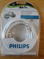 Philips FastCat Cat5e Networking Cable Ethernet RJ45 7ft White OEM NEW picture