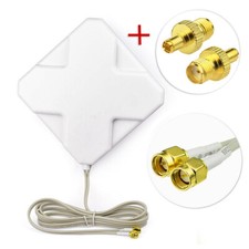 Bingfu 4G LTE Antenna 35dBi Panel MIMO Antenna SMA Female to TS9 Male Adapter picture
