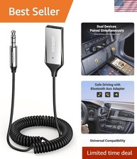 Compact Bluetooth 6.0 Receiver - 3.5mm Adapter for Car with Built-in Microphone picture