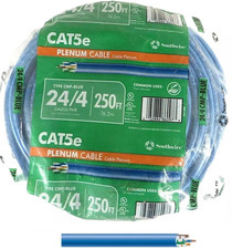 Southwire 250-ft 24 /4 Gauge/ Pair Cat 5e Plenum Blue Data Cable Coil picture