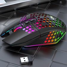 7 Buttons RGB LED Backlit USB Wireless Gaming Mouse Optical Honeycomb Mice PC picture