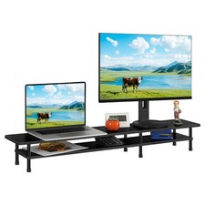 2 Tier Dual Monitor Stand Riser,Computer Office Desktop Organizer for 2 Monitors picture