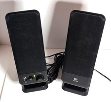 LOGITECH R-10 SPEAKERS MODEL NUMBER S-0152A1 INPUT 120V W/ AUX WIRE & CORD picture