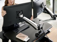 Vari Dual Monitor Arm Desk Mount Adjustable VESA - perfect condition picture