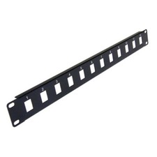 12-Port Keystone Jack Blank Patch Panel Plate Cat5e Cat6 RJ45 19