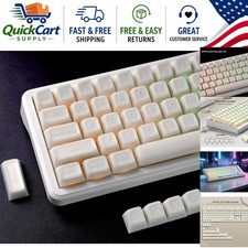 Custom 140-Key PBT Keycap Set in White Jade - Enhance Your Gaming Experience picture