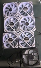 6 GIM 28 RGB Case Fans White + Cooler Master Sickleflow 120 picture