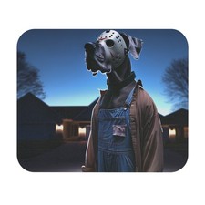 Great Dane Dressed as Jason Voorhees Mouse Pad Friday the 13th Desk Mat Custom  picture