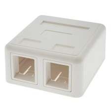 2 Port RJ45 Surface Mount Box White (Box only) picture