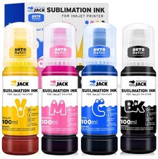 Printers Jack 4x100ml Sublimation Ink Auto 400ml, Black/Cyan/Magenta/Yellow picture