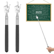 Uniclife 2 Pcs Retractable Pointer Sticks for Classroom Teaching 2 Pcs, Black picture
