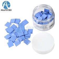 100PCS 12*12*1.5mm GPU CPU Heatsink Cooling Thermal Conductive Blue Silicone Pad picture