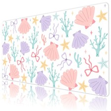 Fruit Strawberry Pastel Floral Pink Desk Mat for Keyboard and Mouse Desk Pad picture