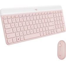 Logitech MK470 Slim Wireless Keyboard Mouse Combo Rose Pink USB Receiver picture