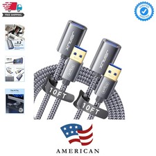 2Pack 10FT+10FT USB 3.0 Extension Cable, Type A Male to Female USB Extender C... picture