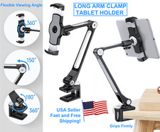 Adjustable Long Arm Clamp Tablet Stand Desktop Mount Smartphone 360 Rotation picture