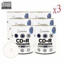 1800 Smartbuy CD-R CDR 52X Blank Record Disc With White Inkjet Printable Media picture