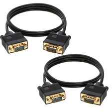2 pcs 3ft SVGA VGA Cable Male to Male M/M Monitor Cord TV HDTV Full HD15 Laptop picture