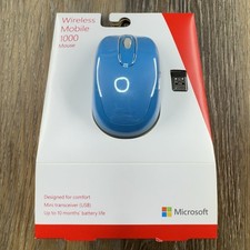Microsoft Wireless Mobile Mouse 1000 Cyan Blue Windows & Mac New Sealed NIB 1452 picture