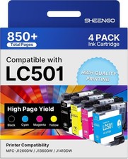 4pk LC501 XL Ink Cartridges for Brother MFC-J1260DW MFC-J1360DW J1410DW LC501 picture