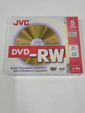 NEW 5 Pack JVC DVD RW High Speed 4X 4.7GB Data Disc Blank Burner VDW47HG5 picture