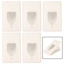 5 Pcs 1-Gang Recessed Wall Plate Low Voltage Audio Video HDMI Cable White picture