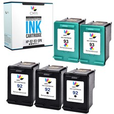 5 PK Ink Cartridges for HP 92 93 Black Color Tri-Color Combo C9362WWN C9361WN picture