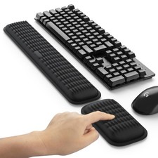 MEKASS Ergonomic Wrist Rest for Keyboard and Mouse, Soft Memory Medium, Black  picture