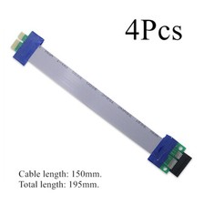 4Pcs PCI-E 1X Riser Card Ribbon Graphics Card Extender Extension Cable Brand new picture