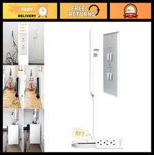 Ultra-Thin Outlet Concealer Kit, Flat Extension Cord Power Strip, Hide Messy Cor picture