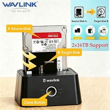Wavlink HDD SSD Hard Drive Docking Station External Dual Bay Dock 2.5/3.5 Sata picture