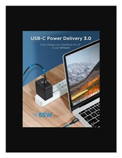 65W GaN USB-C PD Charger MacBook Pro iPhone 15/14/13/12/11 iPad USB-A 12W white picture