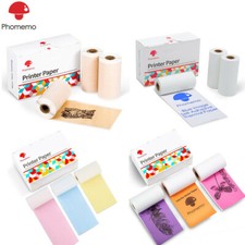 3 Rolls Adhesive Thermal Sticker Paper for Phomemo T02 M02 M03 Thermal Printer picture