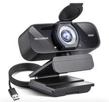 TRAUSI Auto Focus 1080P HD Video Webcam Privacy Cover Microphone Plug/play Black picture
