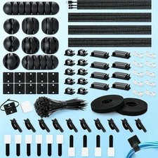273 pcs. Cable Management Kit Wire/Cord Organizer Zip Ties Holder Clips Adhesive picture
