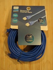 New Philips Cat 6 Ethernet Cable, 25 ft.  Blue 1 Gbps 250MHz High Speed Internet picture