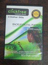 Clickfree Automatic Photo Backup DVDs 2-Pack 4.5GB Each 4000 Photos PC Windows picture