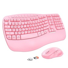 MEETION Ergonomic Keyboard and Mouse Wireless, Wave Keys Natural Typing, 2.4G... picture