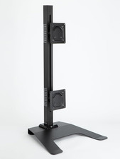 Adjustable Vertical Dual Monitor TV Desktop Mount Stand Tilt Swivel Fits 13- 27
