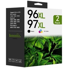 LOMENTICS 96XL 97XL Ink Cartridges Black Tri-Color Combo Pack New 2-Pack picture
