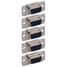 5 Pcs DB9 9-Pin RS232 Serial Female Solder Cup Connector Socket Assembly Gold picture