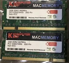 Komputerbay MACMEMORY 4GB Kit 2x 2GB Modules PC5300 DDR2 Works iMac Macbook Pro picture