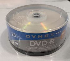 NEW Dynex DX-DVDPR25 25-Pack 16x DVD+R Disc Spindle Digital Media Storage disk picture