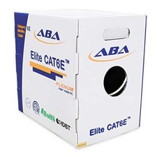 Cat6e Plenum Ethernet Cable 1000ft 23AWG UTP 600MHz Solid Bare Copper, UL, White picture