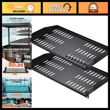 Universal Vented 1U Server Rack Shelf - 2PCS Cantilever Tray for 19